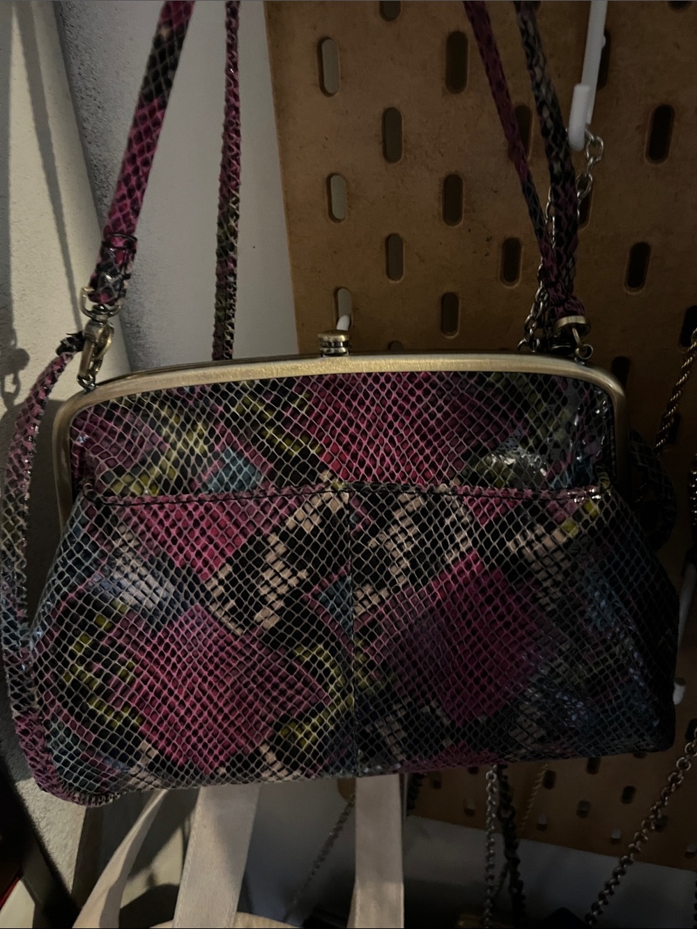 HOBO Multicolor Snake-Print Frame Clutch with Gold Trim - Picture 3 of 6